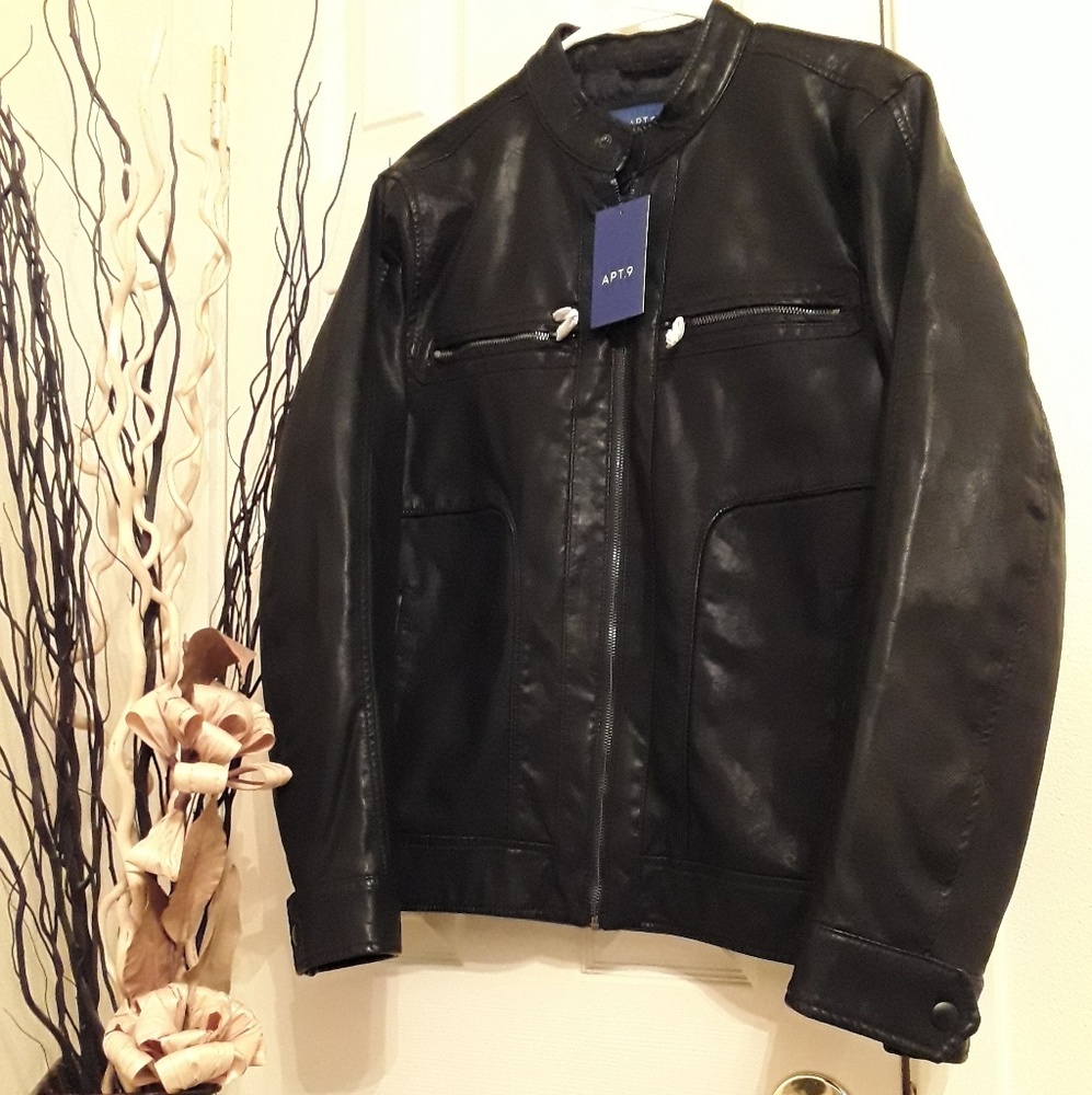 Apt. 9 black imitation leather jacket (M)